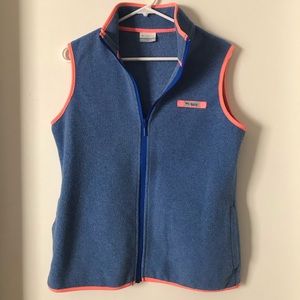Columbia blue heather fleece vest MEDIUM